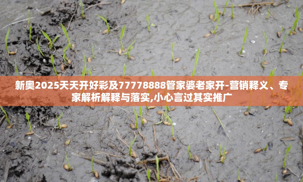 新奥2025天天开好彩及77778888管家婆老家开-营销释义、专家解析解释与落实,小心言过其实推广